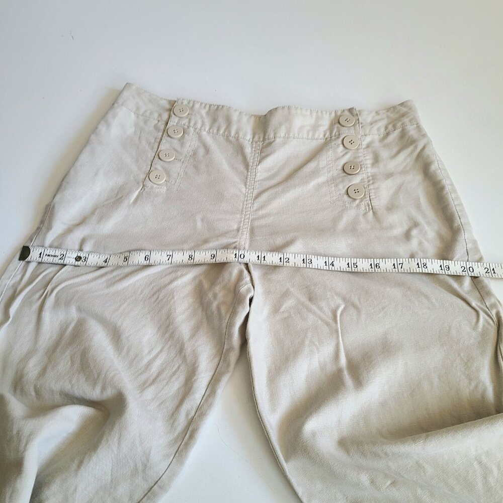 Max Studio linen/cotton bland beige pants with front buttons details. - Picture 5 of 7